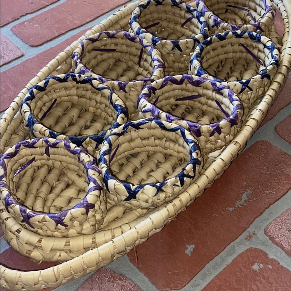 Hand woven wicker basket decor